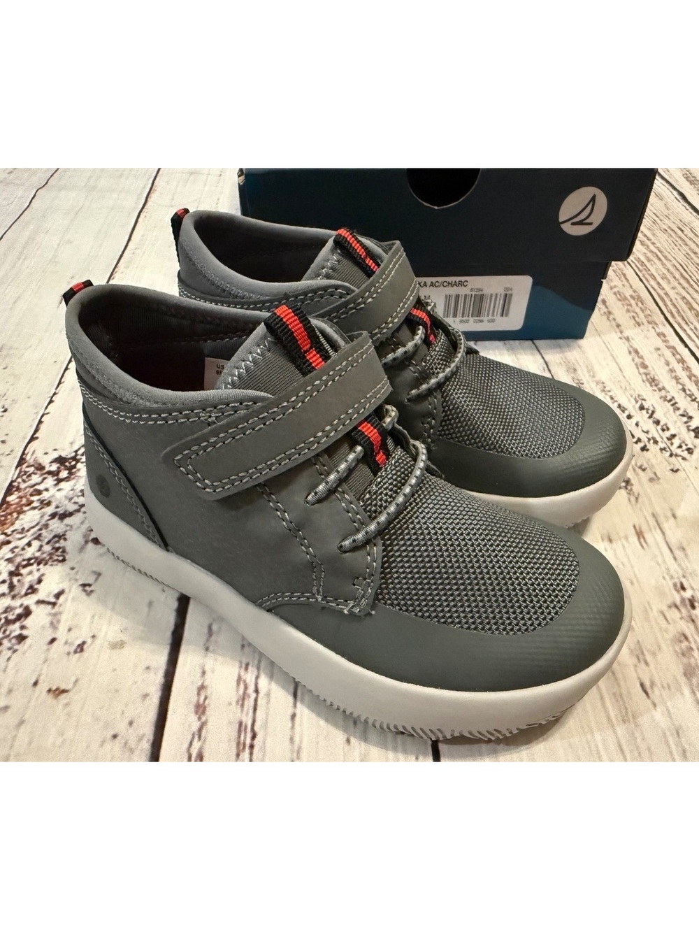 NIB Sperry Coastal Break Chukka Boots Charcoal Gray Toddler Boys 9M